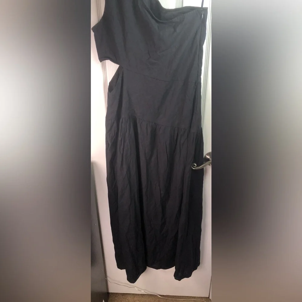 VENUS Black Linen Cutout Maxi Dress - Jet Black several sizes NWOT - Picture 15 of 16